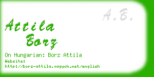 attila borz business card